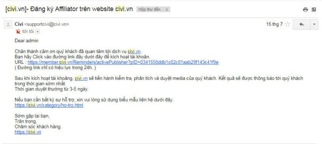 email civi gui f improf 899x402 - Hướng dẫn kiếm tiền với Civi - Mạng tiếp thị liên kết hàng đầu Việt Nam