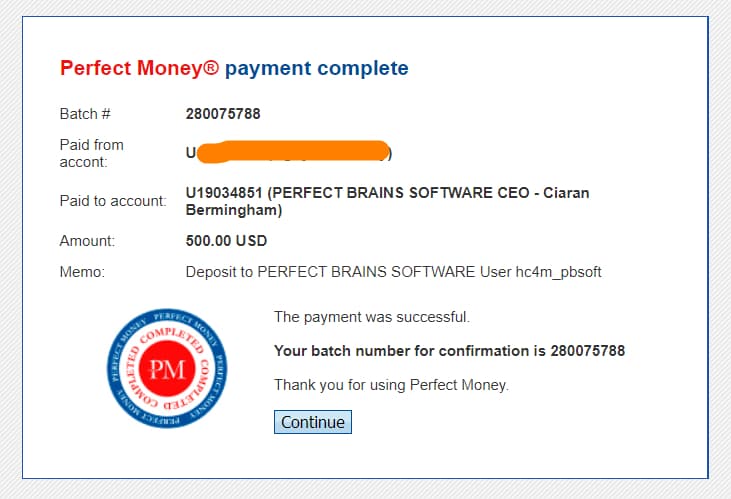 proof deposit pb soft - [SCAM] HYIP - Perfect Brains Software: Đầu tư nhận lãi 4%/ngày cùng pb-soft.org