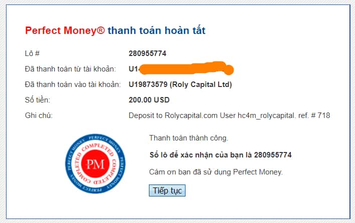 proof deposit rolycapital - [SCAM] HYIP - Roly Capital: Giới thiệu và đánh giá về rolycapital.com