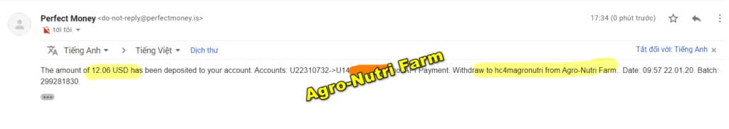 agro payment proof