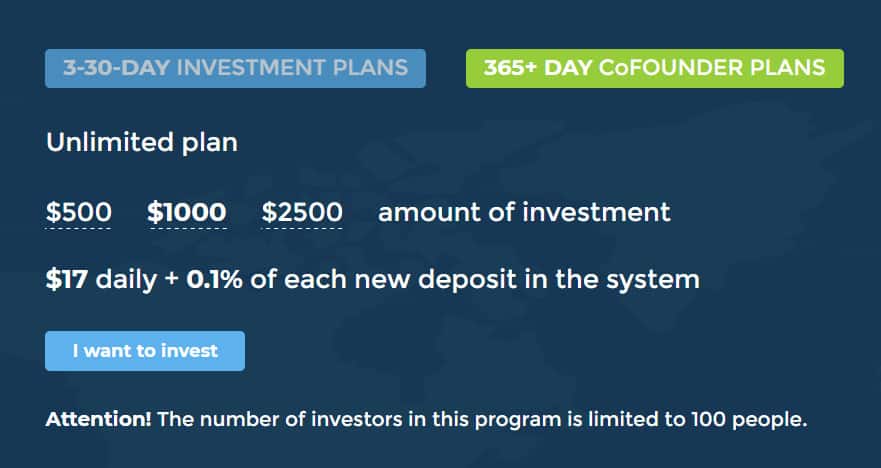 hex land investment plans 1 - [SCAM] Hex Land Review - HYIP: Lợi nhuận 1.5% hàng ngày trong 9 ngày, hoàn gốc cuối chu kì
