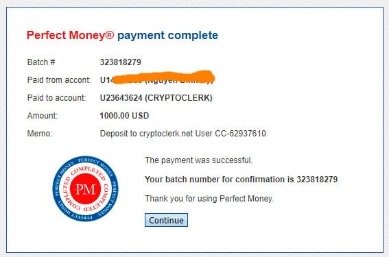 cc payment proof