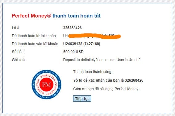 definitely finance payment proof