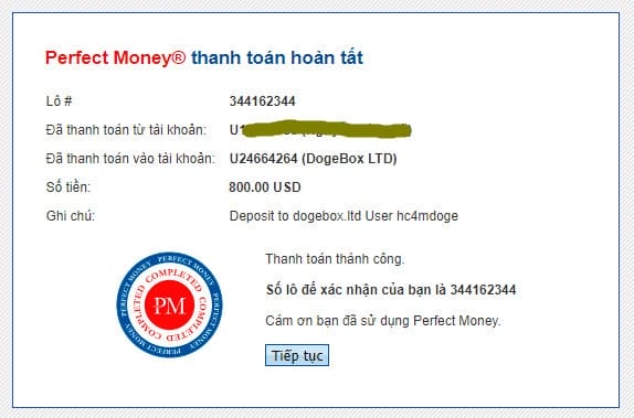 dogebox payment proof
