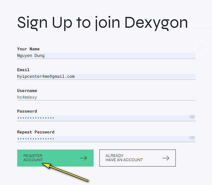 dexygon register