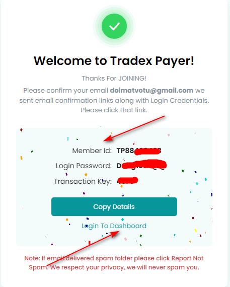 tradex payer register 1