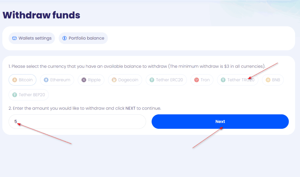 triloteq withdraw funds