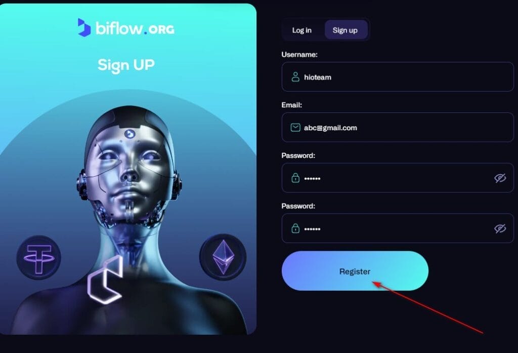 biflow register account