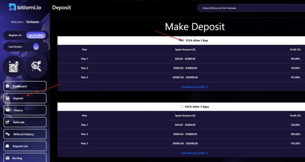 bitlom deposit