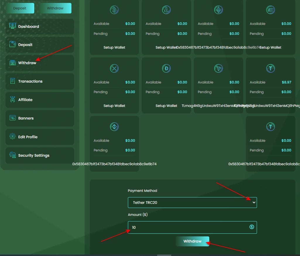 coin craf core withdrawal